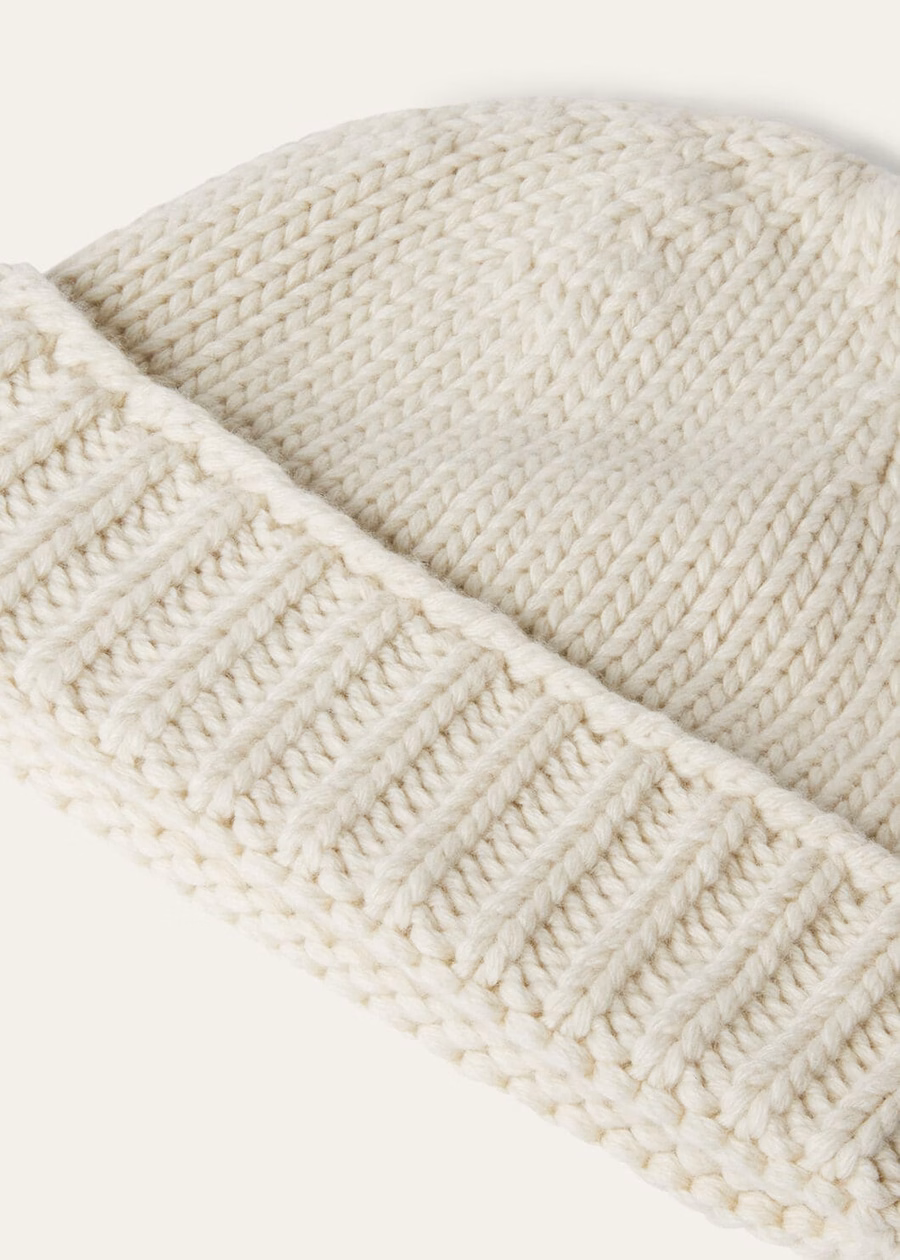 Gorro Alpe Di Mera em cashmere branco neve