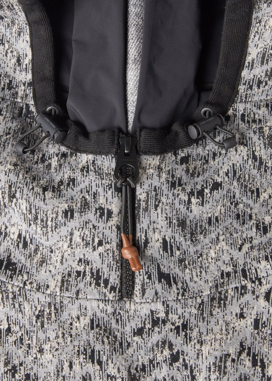 Chapéu Alpe Lavazei Cagoule em Seda e Caxemira com Lã Virgem nas cores Preto/Creme Tonal/Cinza Ostra