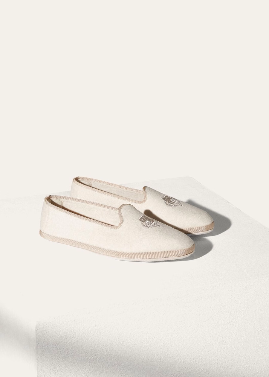 Chinelo de seda e cashmere veneziano mesclado natural