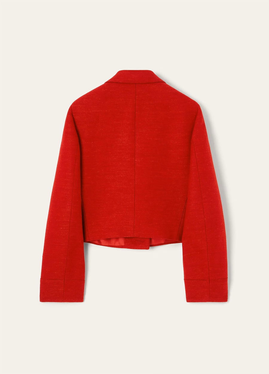 Jaqueta Raffaella de lã e cashmere, cor maçã vermelha