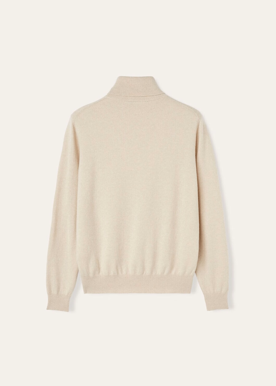 Gola alta clássica em cashmere baby mesclado natural