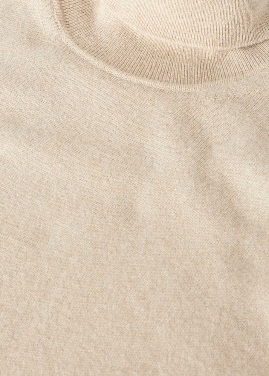 Gola alta clássica em cashmere baby mesclado natural