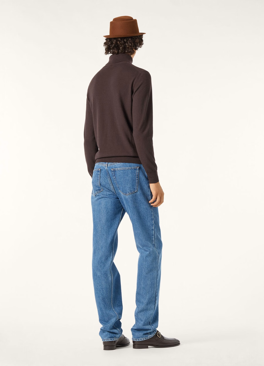 Macacão de bebê em cashmere com gola redonda