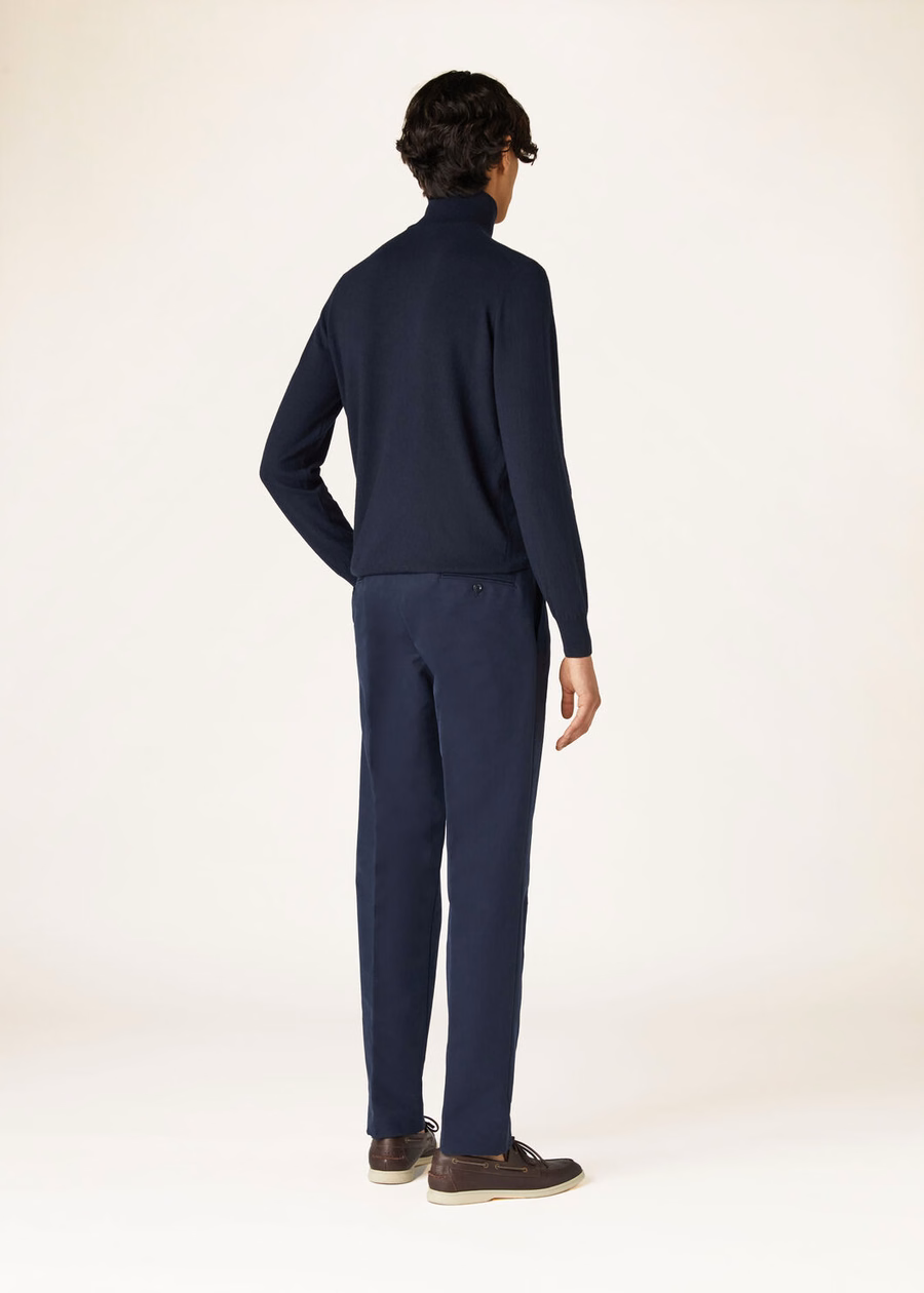 Gola alta em cashmere para bebê azul marinho