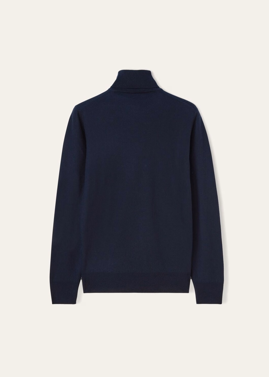 Gola alta em cashmere para bebê azul marinho