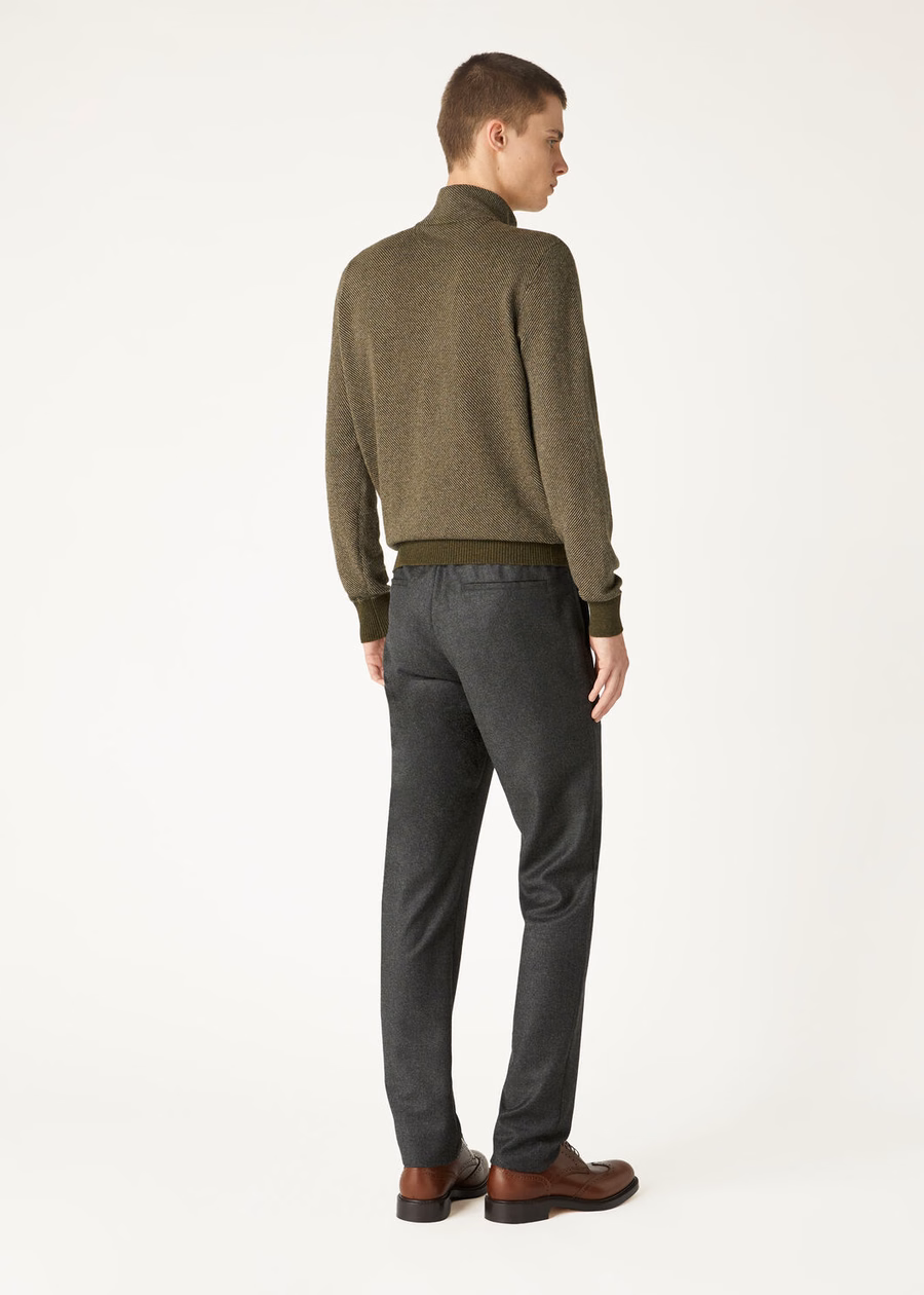 Camisola Roadster Mezzocollo Cashmere Cypres Melange/Croissant Melange