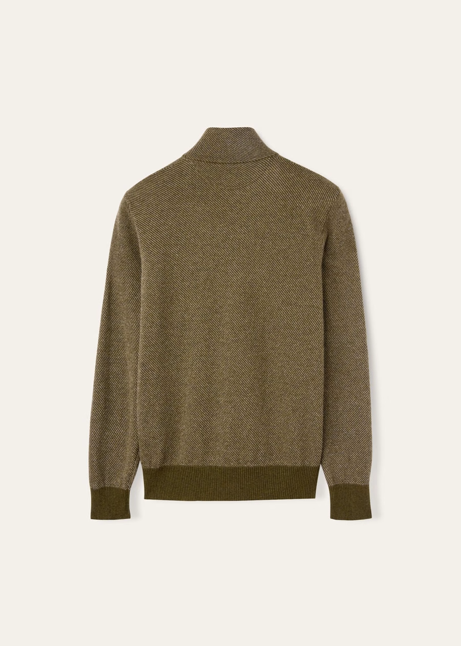Camisola Roadster Mezzocollo Cashmere Cypres Melange/Croissant Melange