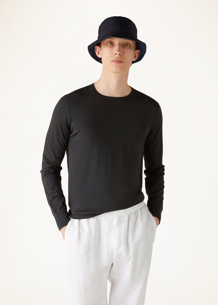 Camiseta Wish® Wool Onyx com gola redonda
