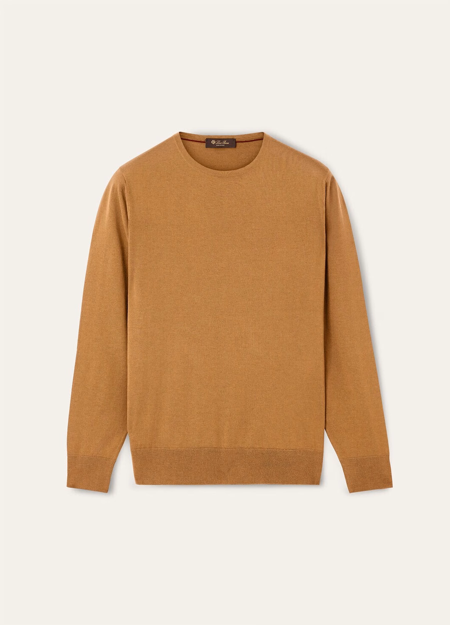 Camiseta Wish® Wool Camel Oasis Melange com gola redonda