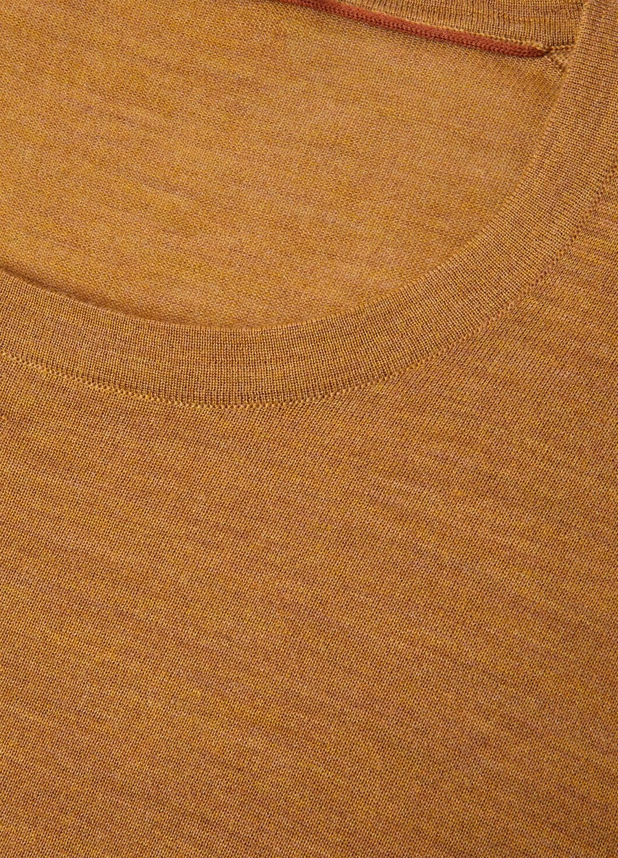 Camiseta Wish® Wool Camel Oasis Melange com gola redonda