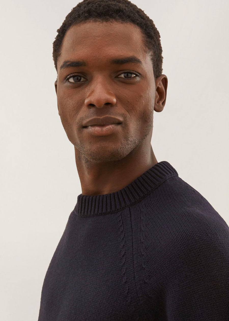 Powell Crew Neck Vicuña Azul Marinho