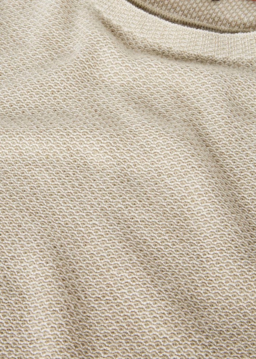Suéter de gola redonda City Pull Baby Cashmere Branco Neve/Mesclado Sementes de Coentro