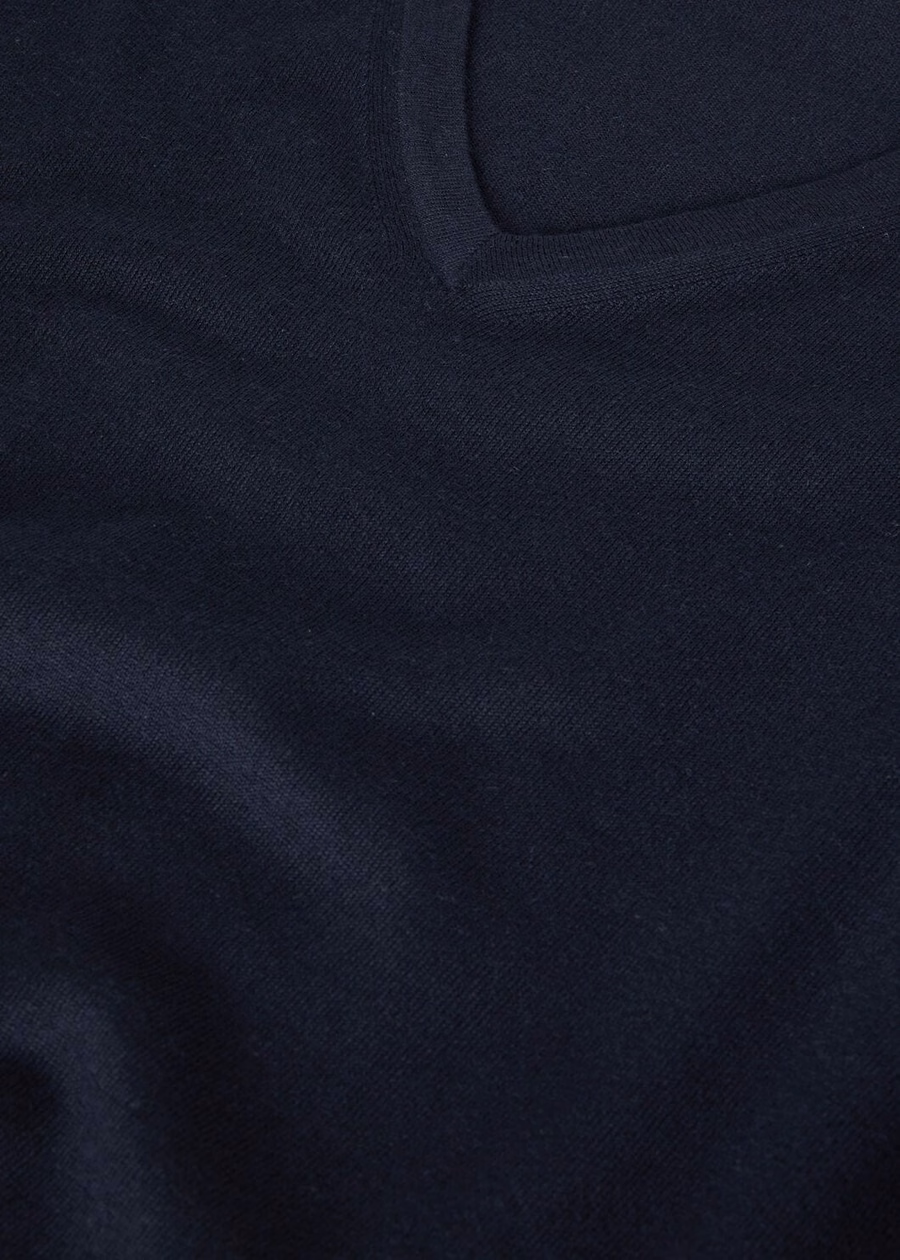 Cash Light Cashmere com decote em V azul marinho