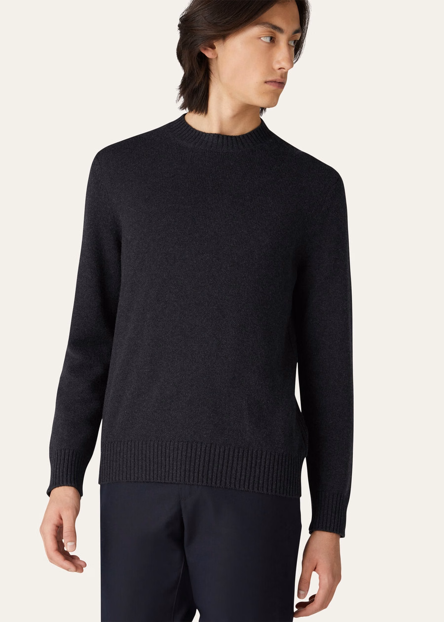 Camiseta Parksville Crewneck Baby Cashmere Preta/Cinza Mesclada