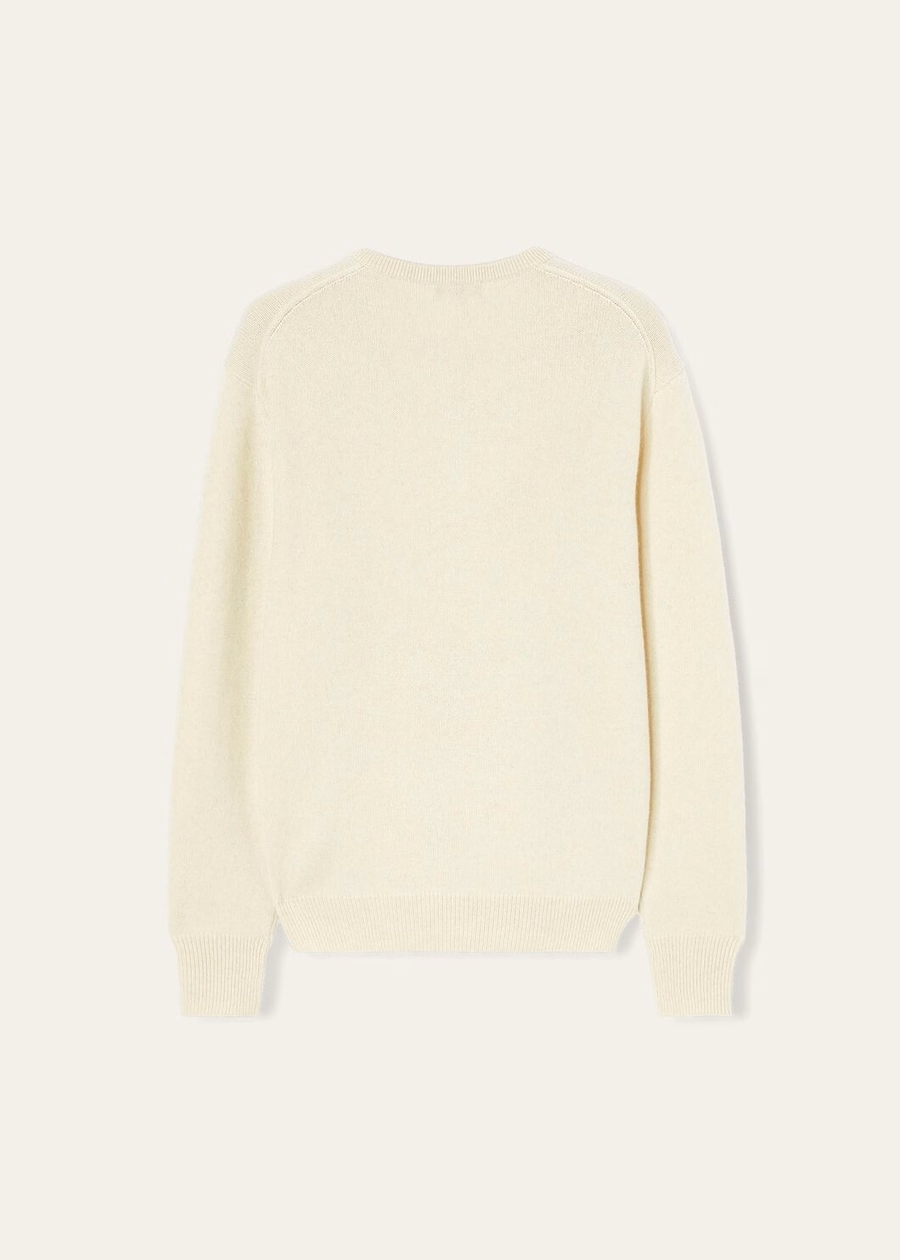 Suéter Loro Pure Dunes Mel Cashmere com decote em V