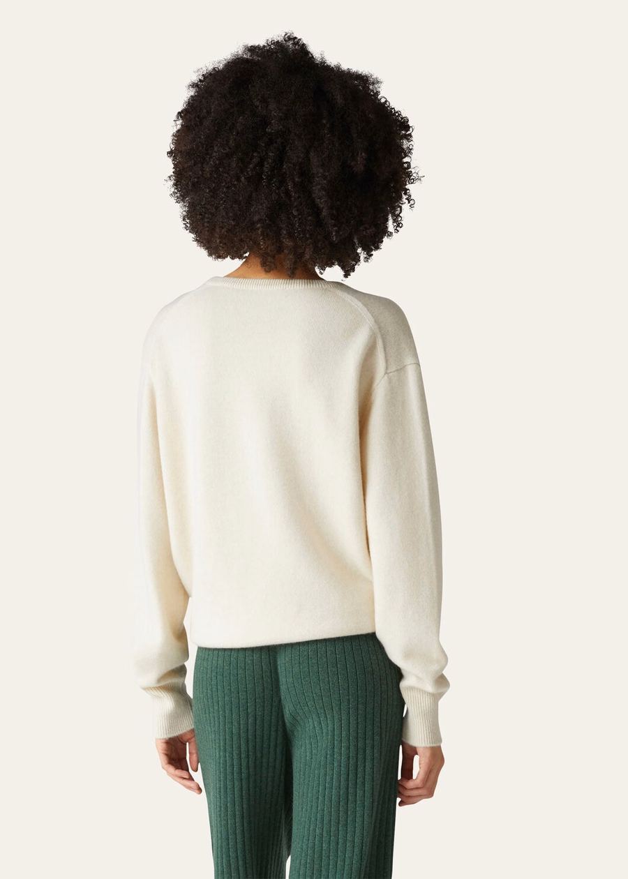 Suéter Loro Pure Dunes Mel Cashmere com decote em V