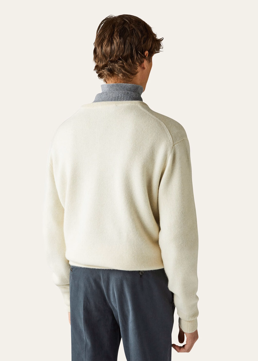 Suéter Loro Pure Dunes Mel Cashmere com decote em V
