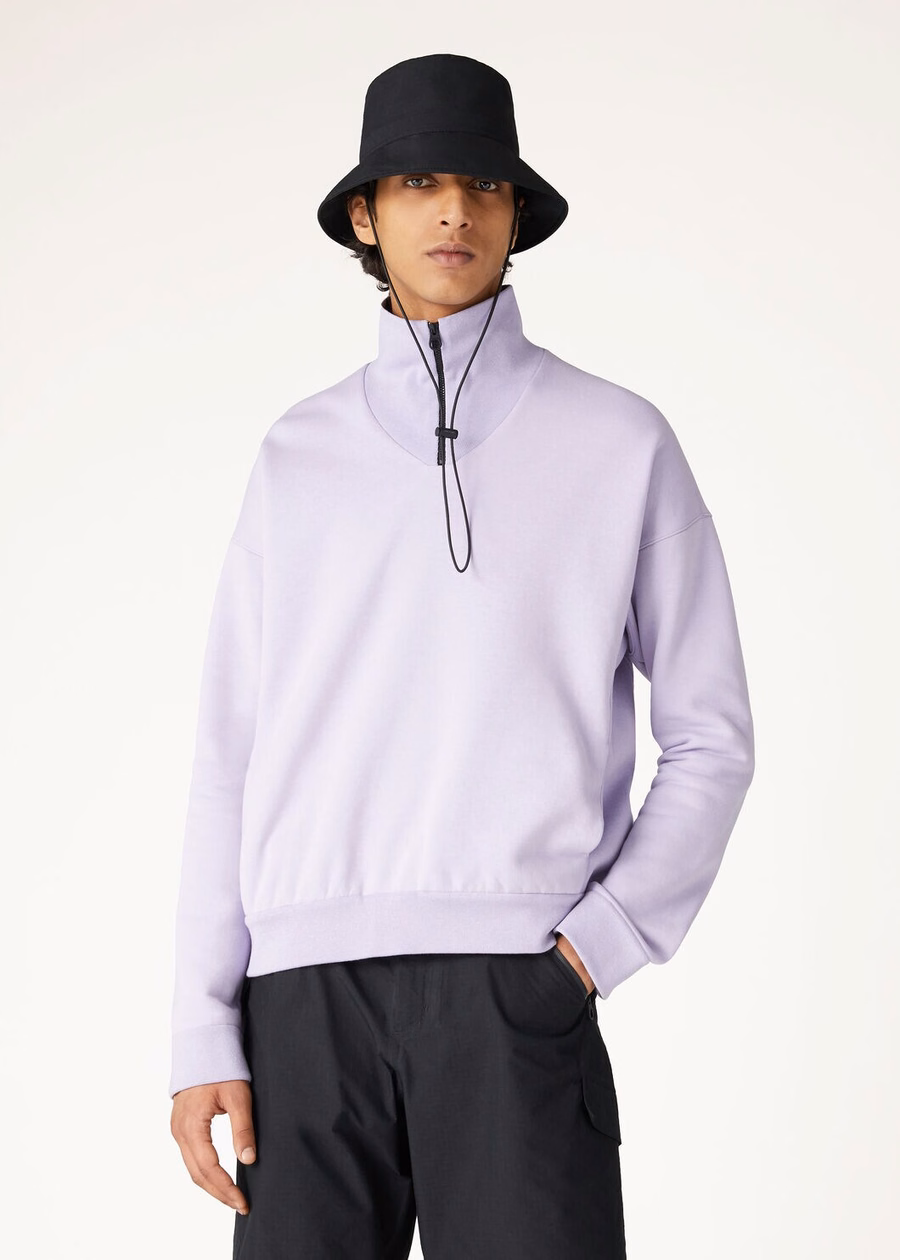 Suéter Larecchio de algodão e cashmere na cor pervinca
