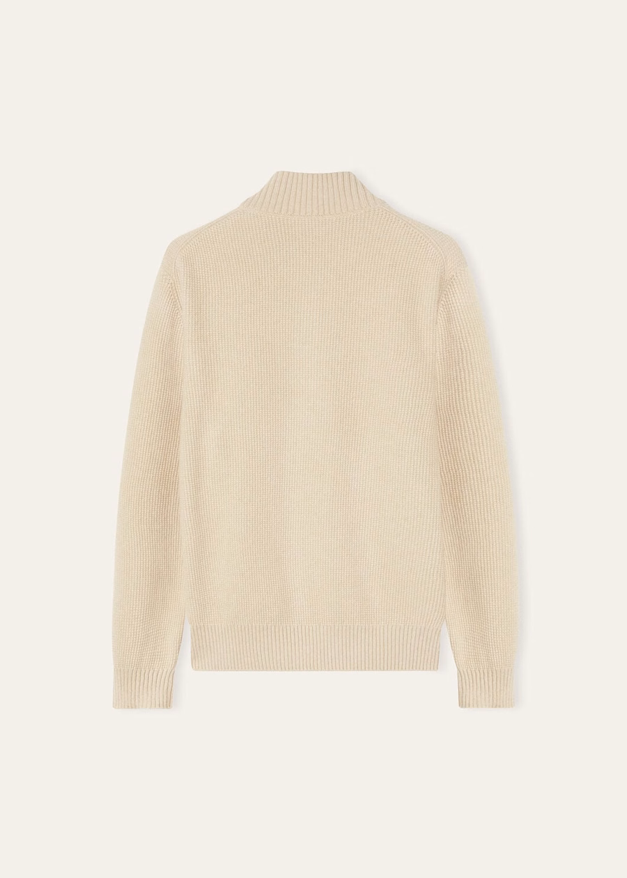 Suéter de gola alta Alpe Baby Cashmere Coarsehair® em cashmere mesclado creme