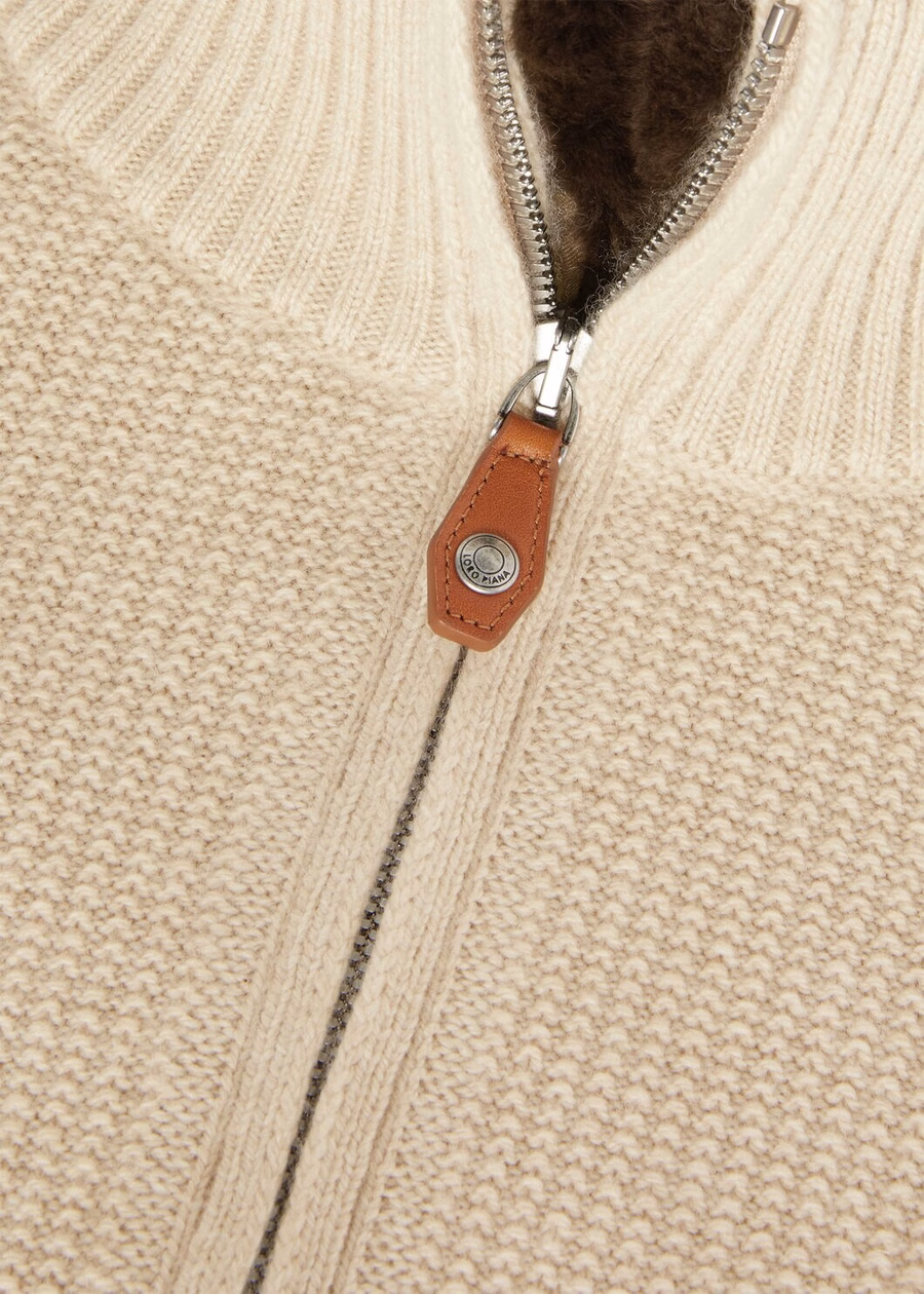 Suéter de gola alta Alpe Baby Cashmere Coarsehair® em cashmere mesclado creme