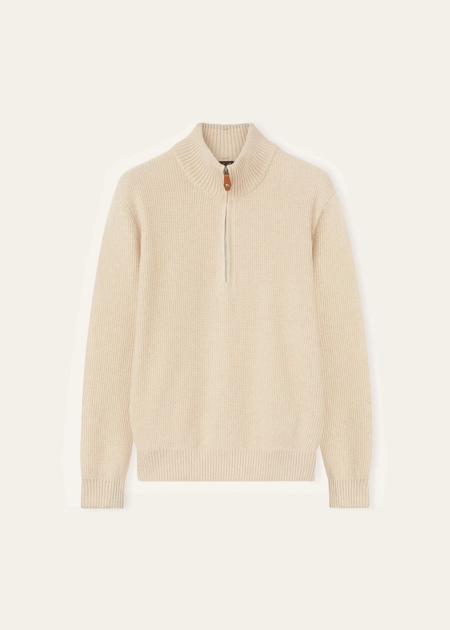 Suéter de gola alta Alpe Baby Cashmere Coarsehair® em cashmere mesclado creme