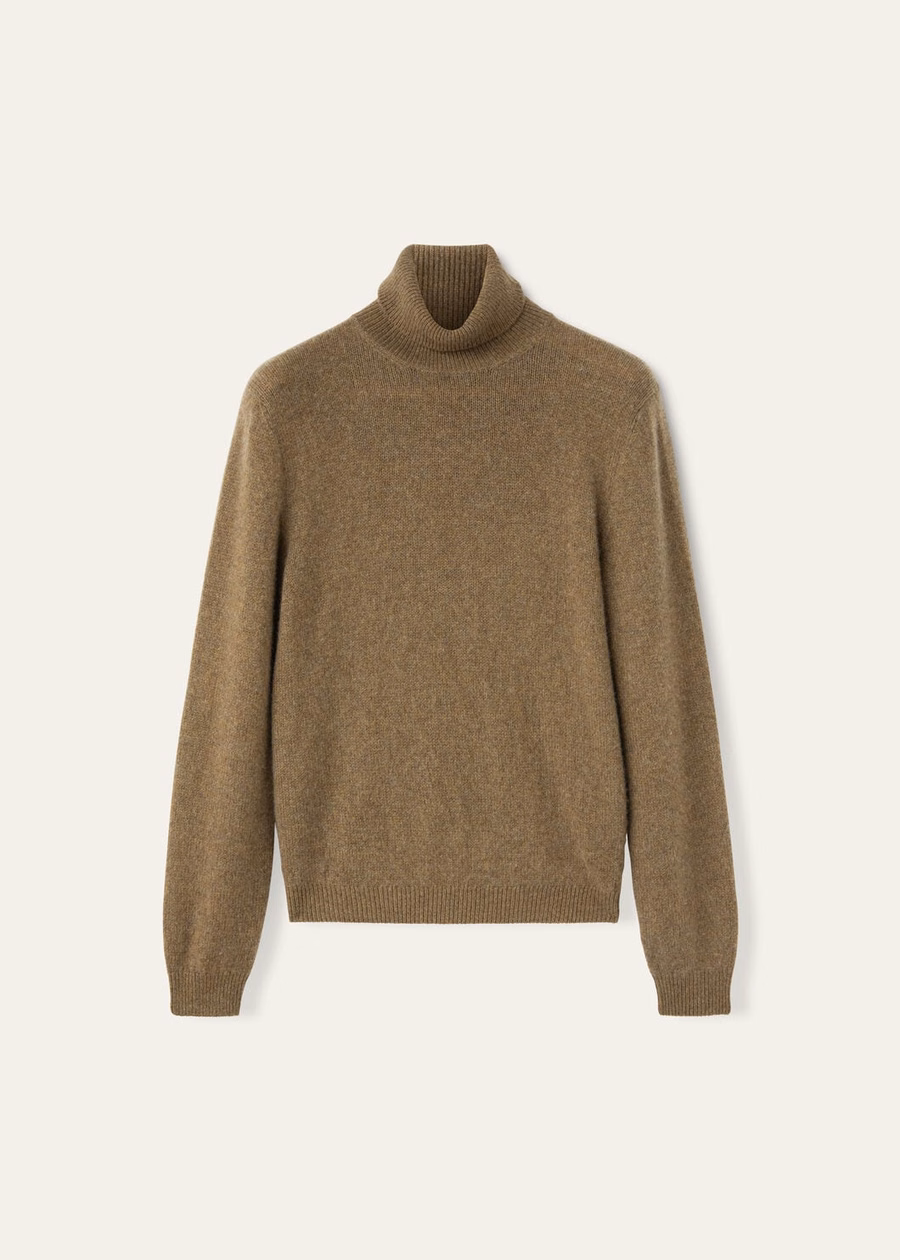 Gola alta Fobello em cashmere baby tundra mesclado