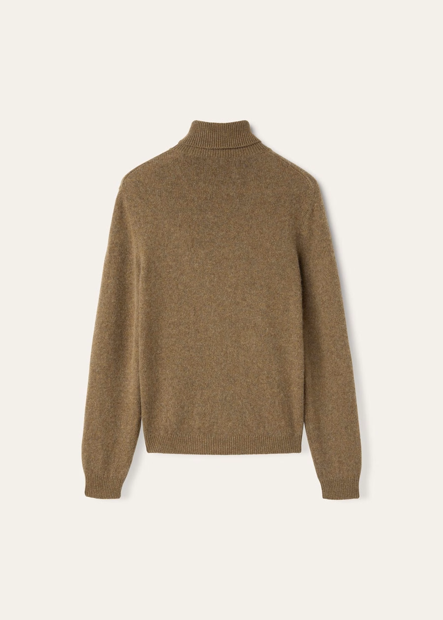 Gola alta Fobello em cashmere baby tundra mesclado