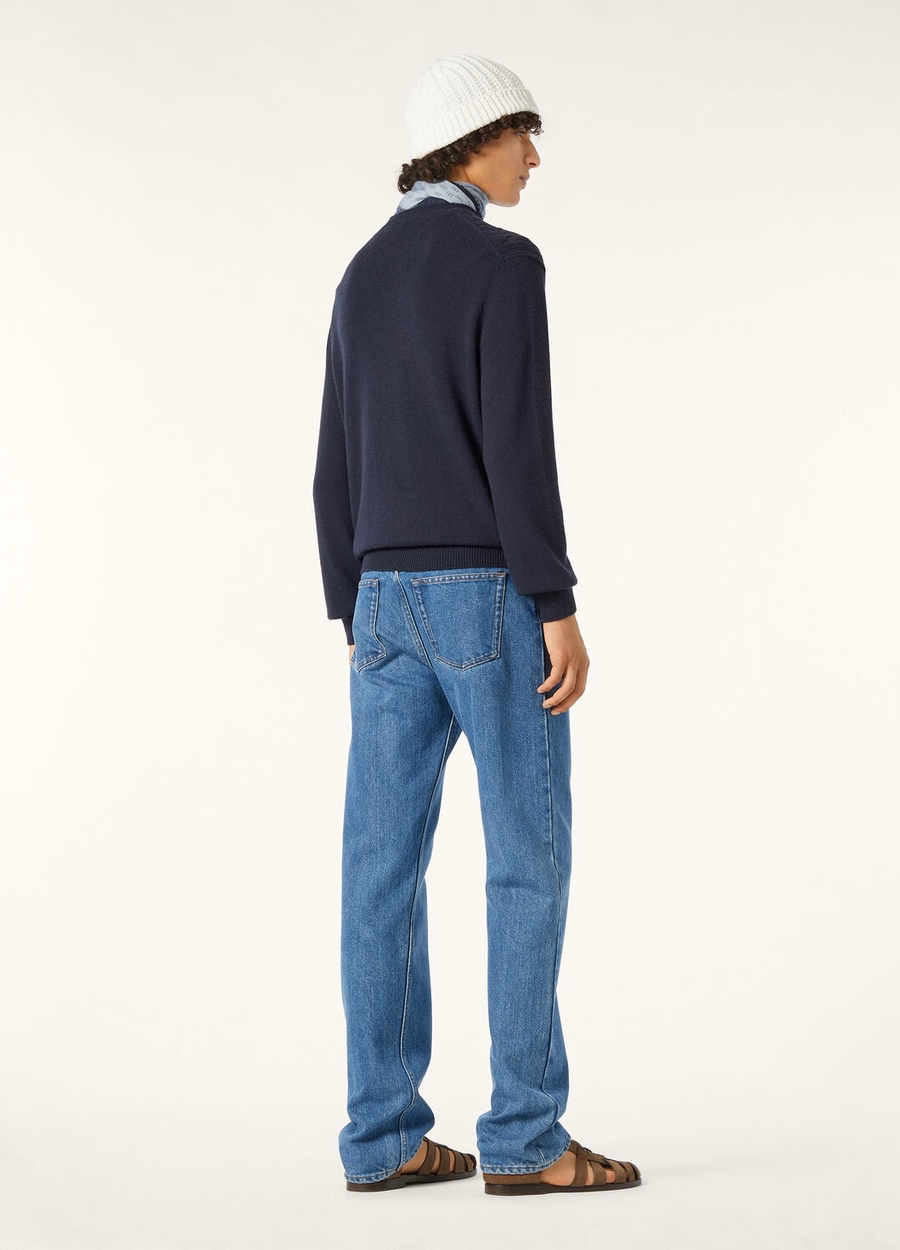 Lenno Cashmere Crewneck Azul Marinho