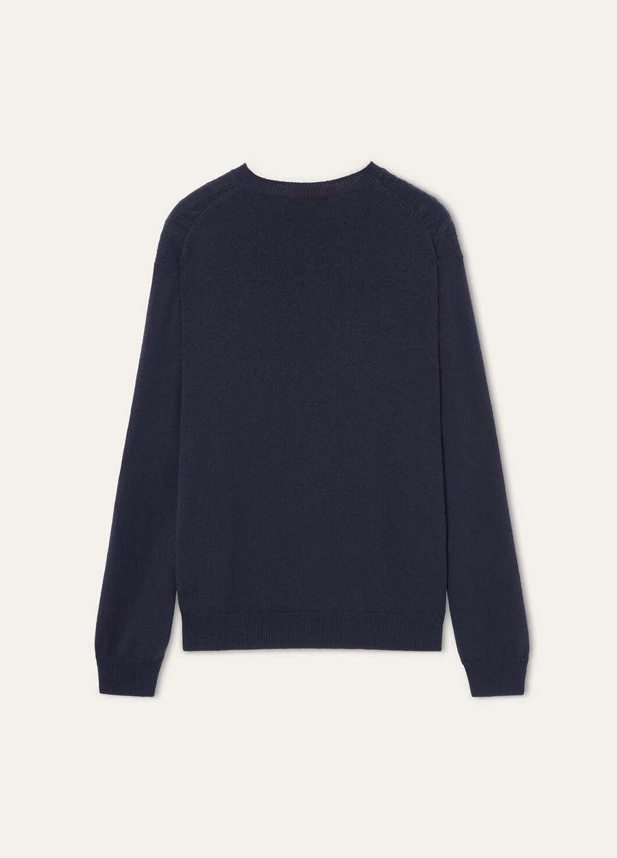 Lenno Cashmere Crewneck Azul Marinho