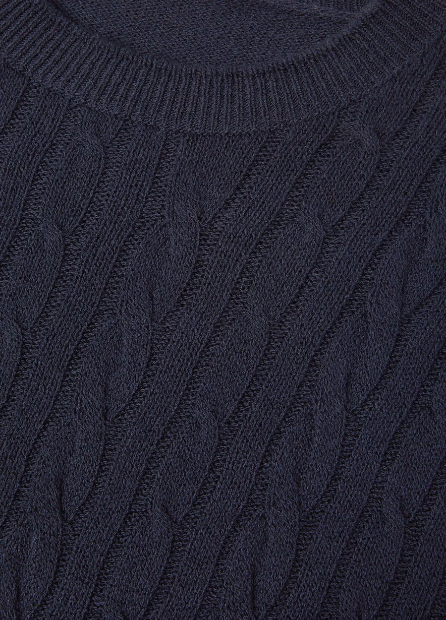 Lenno Cashmere Crewneck Azul Marinho