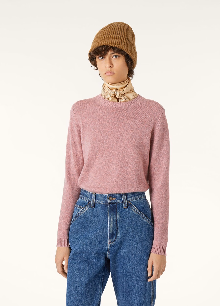 Camiseta Parksville Crewneck Baby Cashmere com detalhes em roxo mesclado