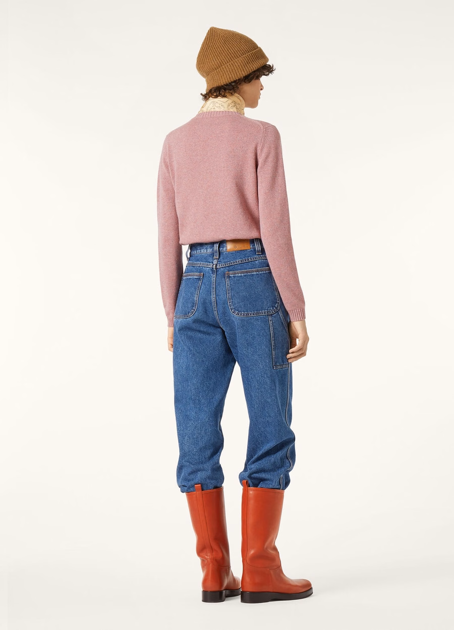 Camiseta Parksville Crewneck Baby Cashmere com detalhes em roxo mesclado
