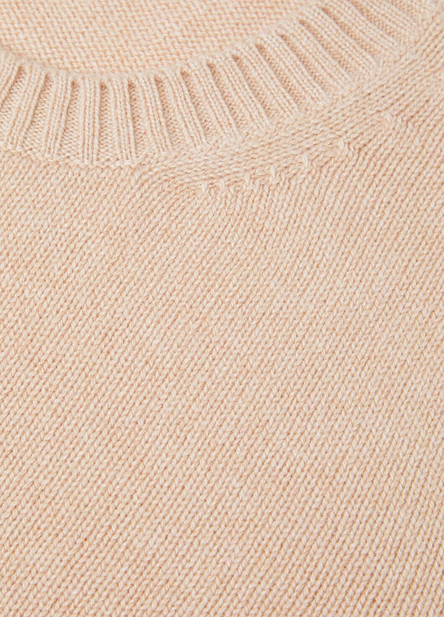 Camiseta de gola redonda Parksville Baby Cashmere Bege Mesclado