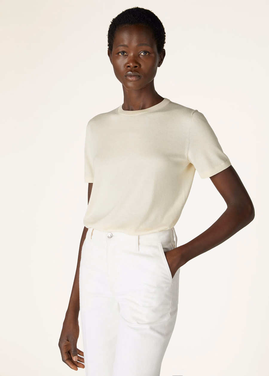 Camiseta de gola redonda Angera em algodão Daikon