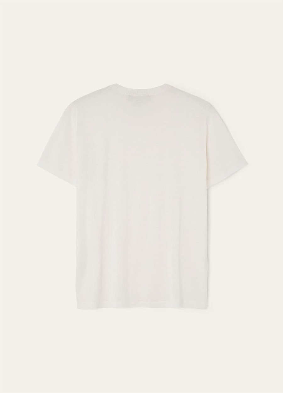 Camiseta de gola redonda Angera, algodão branco.