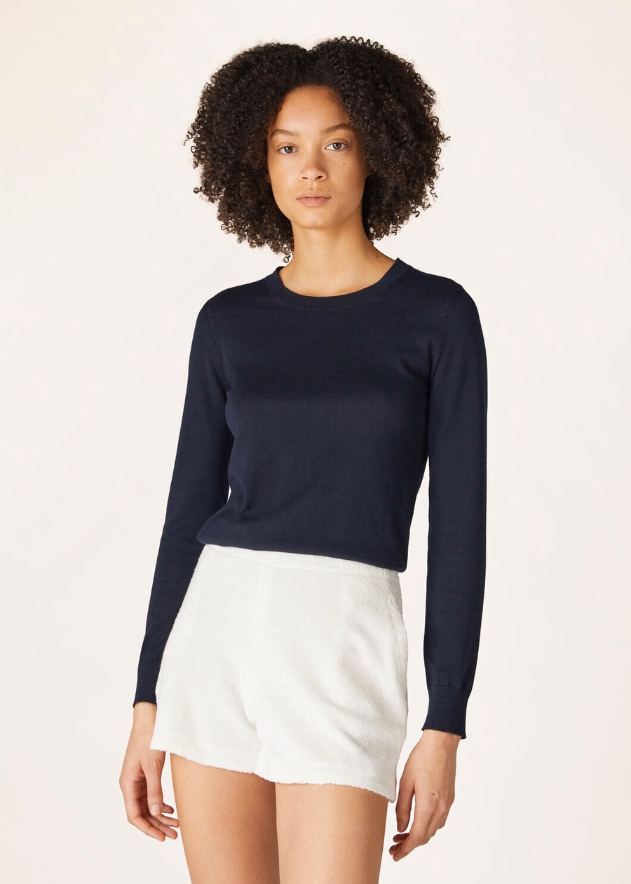 Neo Piuma Crewneck Cashmere Azul Marinho