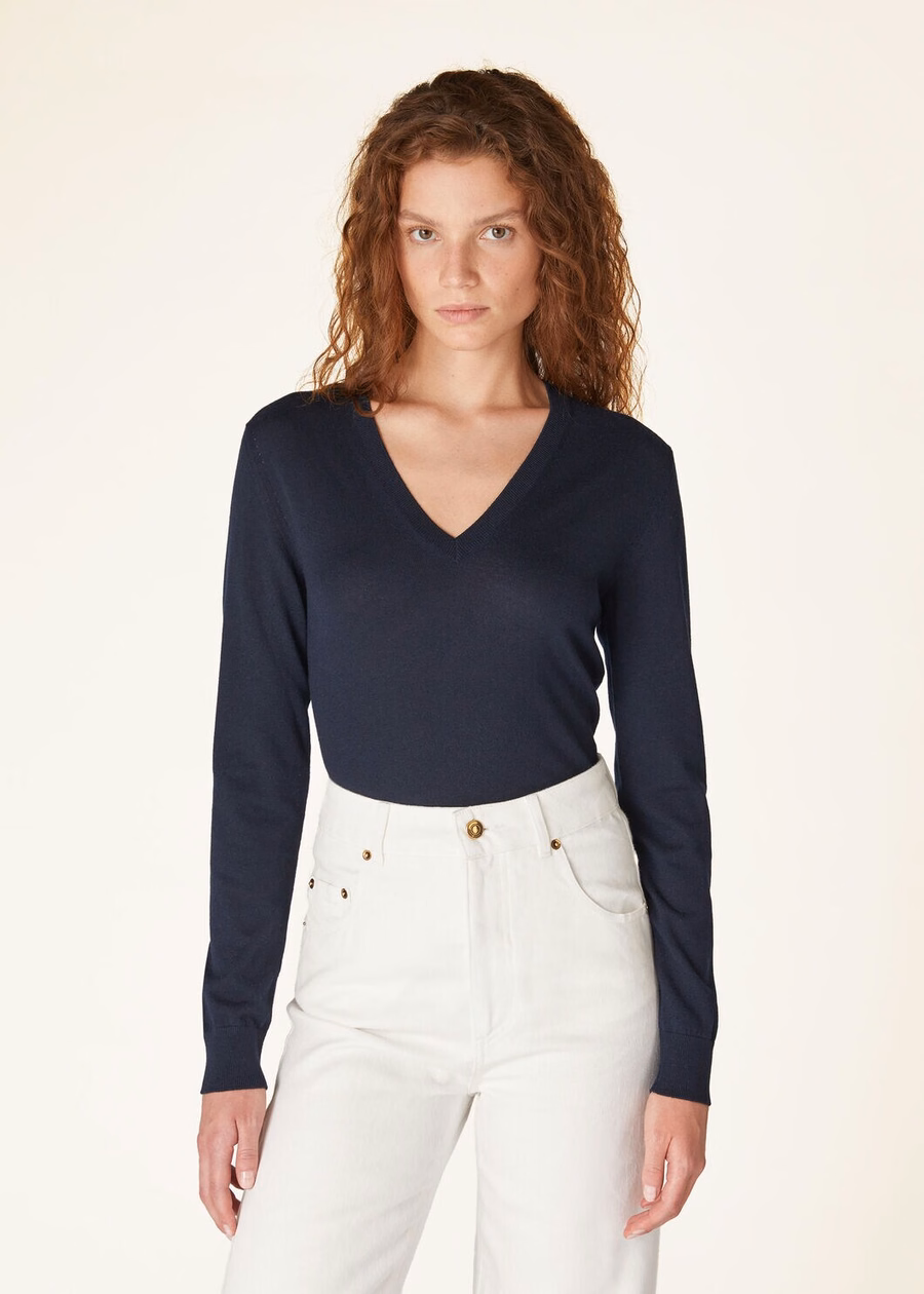 Novo Piuma V-Deck Cashmere Azul Marinho