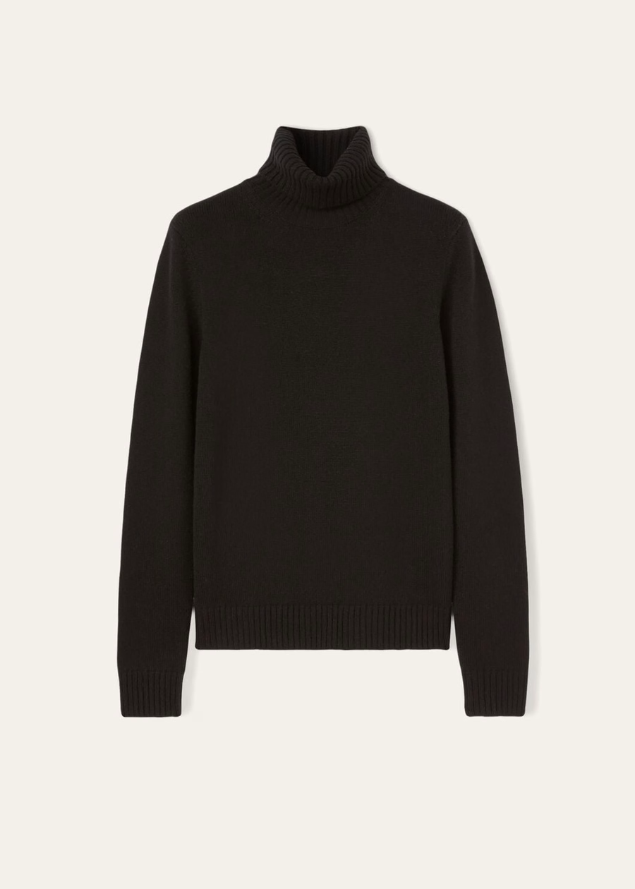 Camisa de gola alta Parksville Baby Cashmere Preta