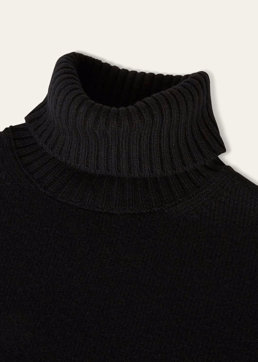 Camisa de gola alta Parksville Baby Cashmere Preta