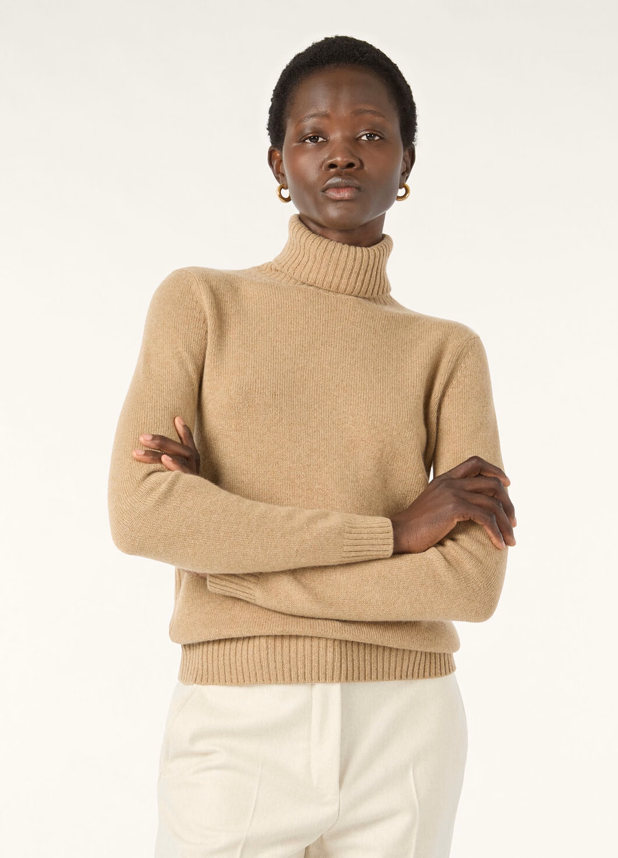 Gola alta Parksville Baby Cashmere Trigo Mesclado Dourado