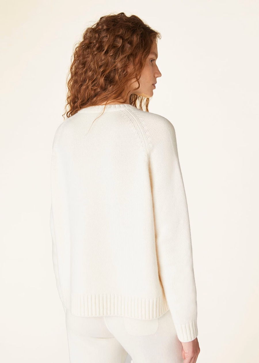 Camiseta Parksville Crewneck Baby Cashmere Branca Titânio
