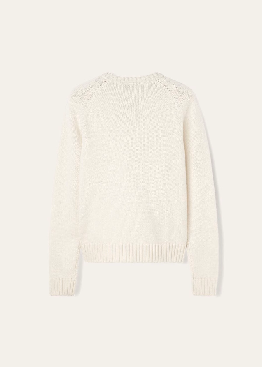 Camiseta Parksville Crewneck Baby Cashmere Branca Titânio