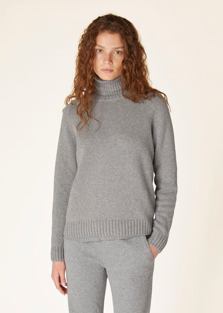 Suéter de gola redonda Parksville Baby Cashmere Flanela Mesclada