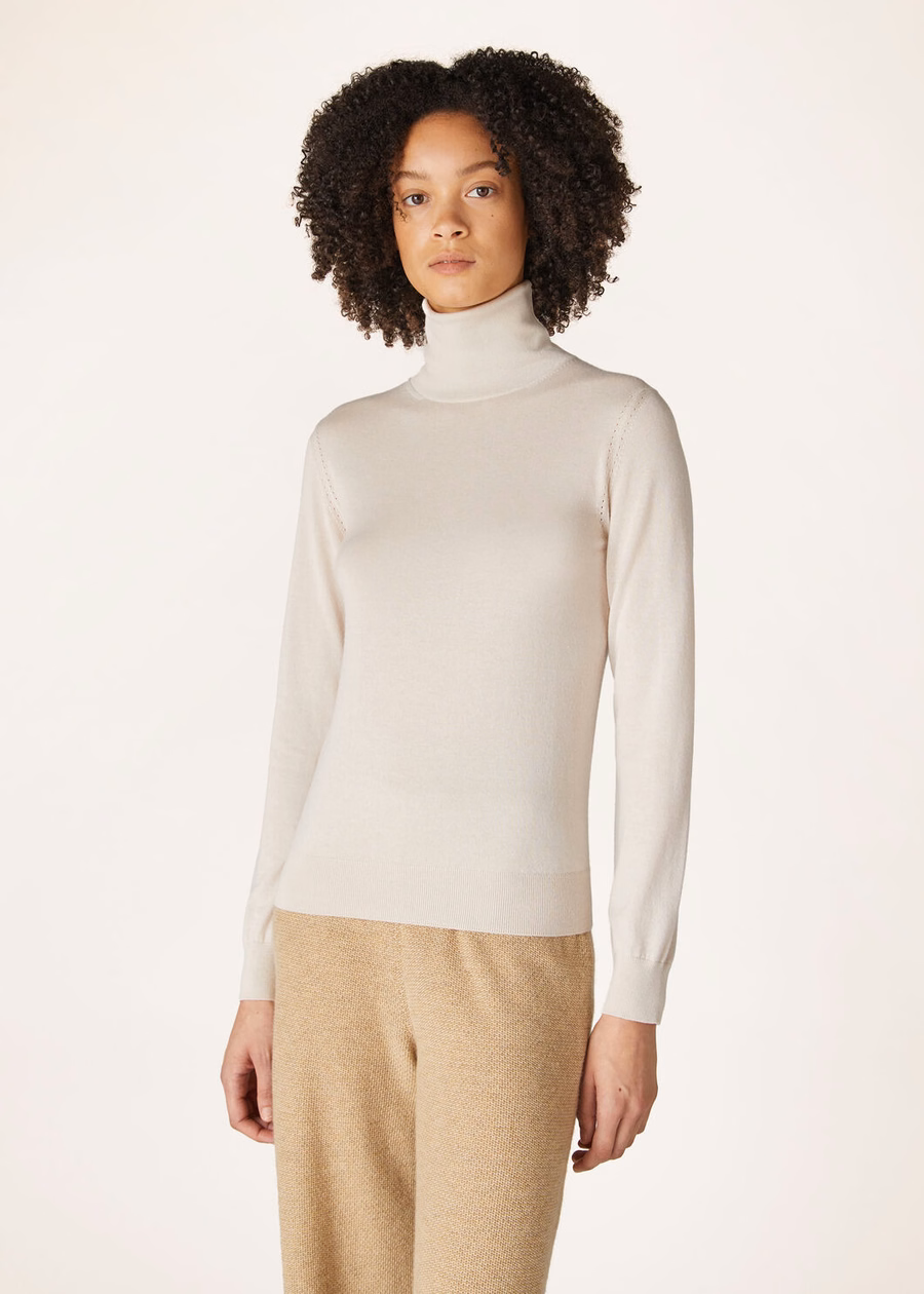 Neo Piuma Gola Alta Cashmere Tapioca
