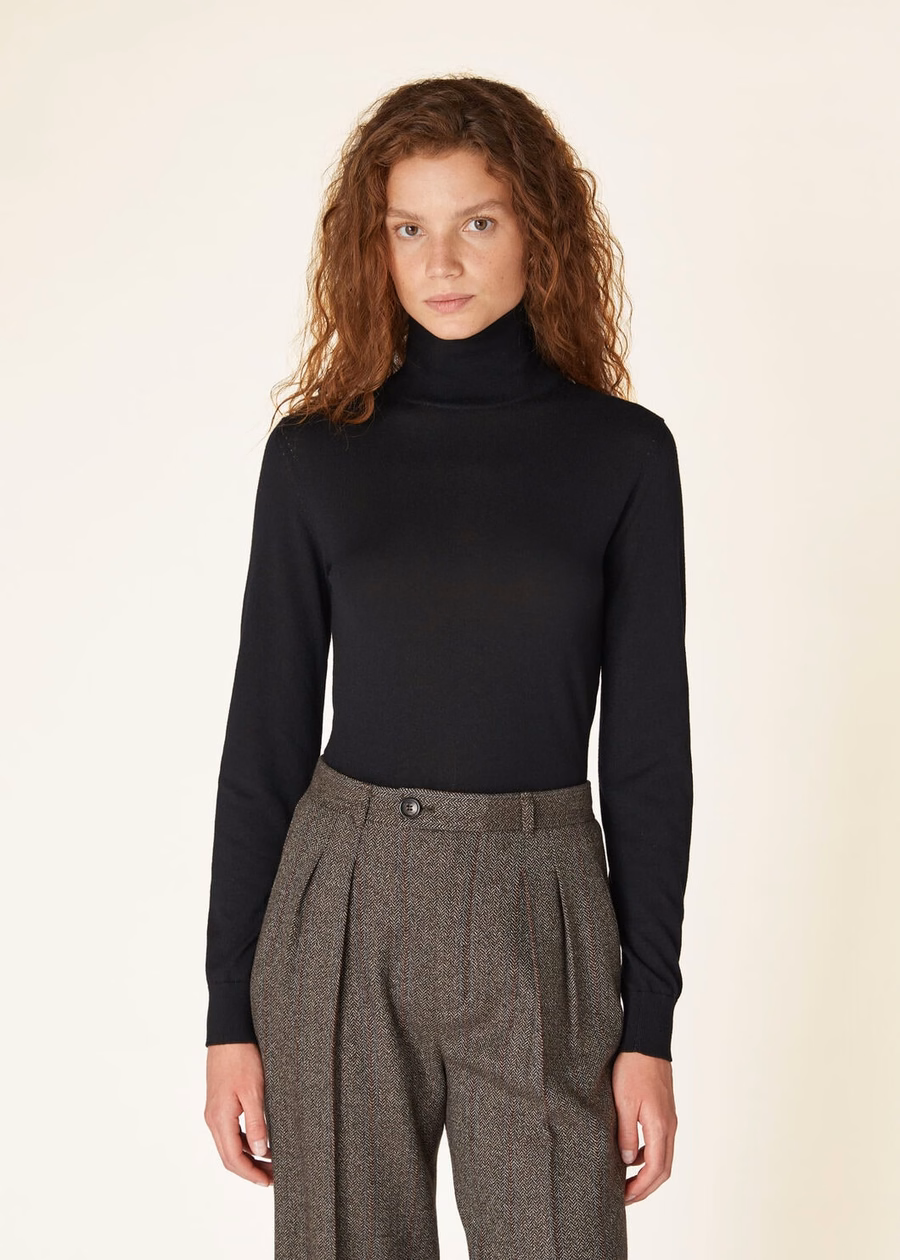 Neo Piuma Gola Alta Cashmere Preto