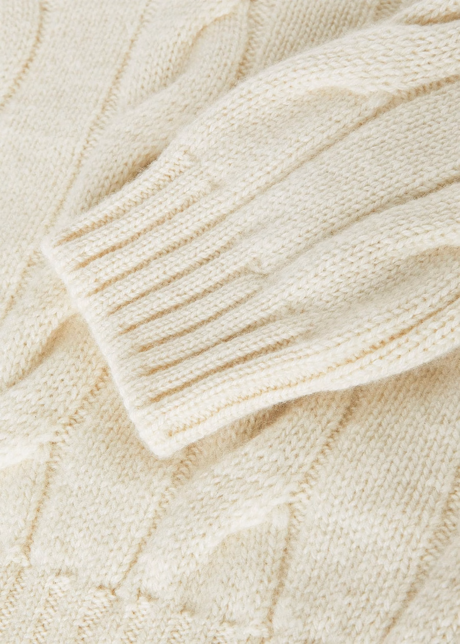 Napier Crewneck Baby Cashmere Coarsehair® Branco Neve