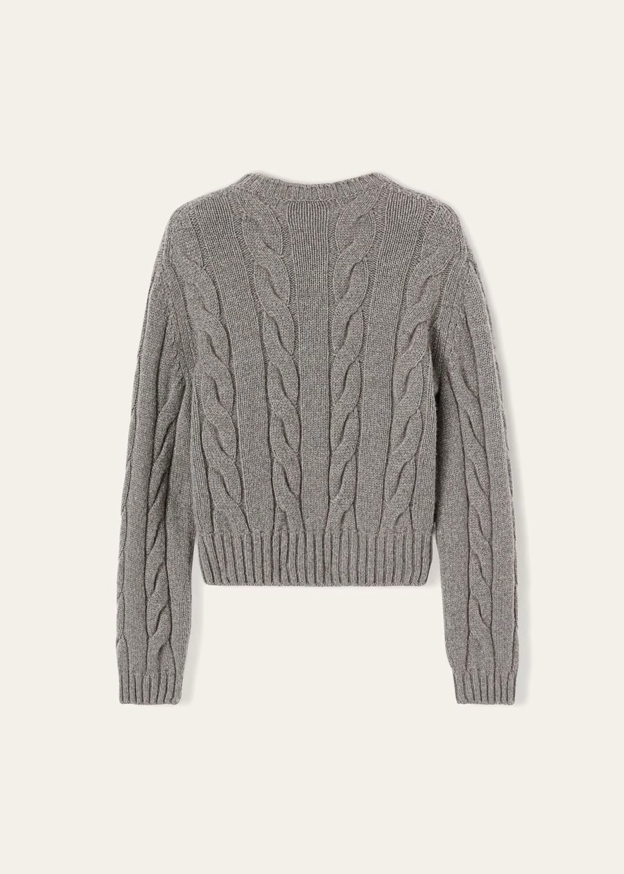 Napier Crewneck Baby Cashmere Coarsehair® Cayenne Melange/Mar do Norte