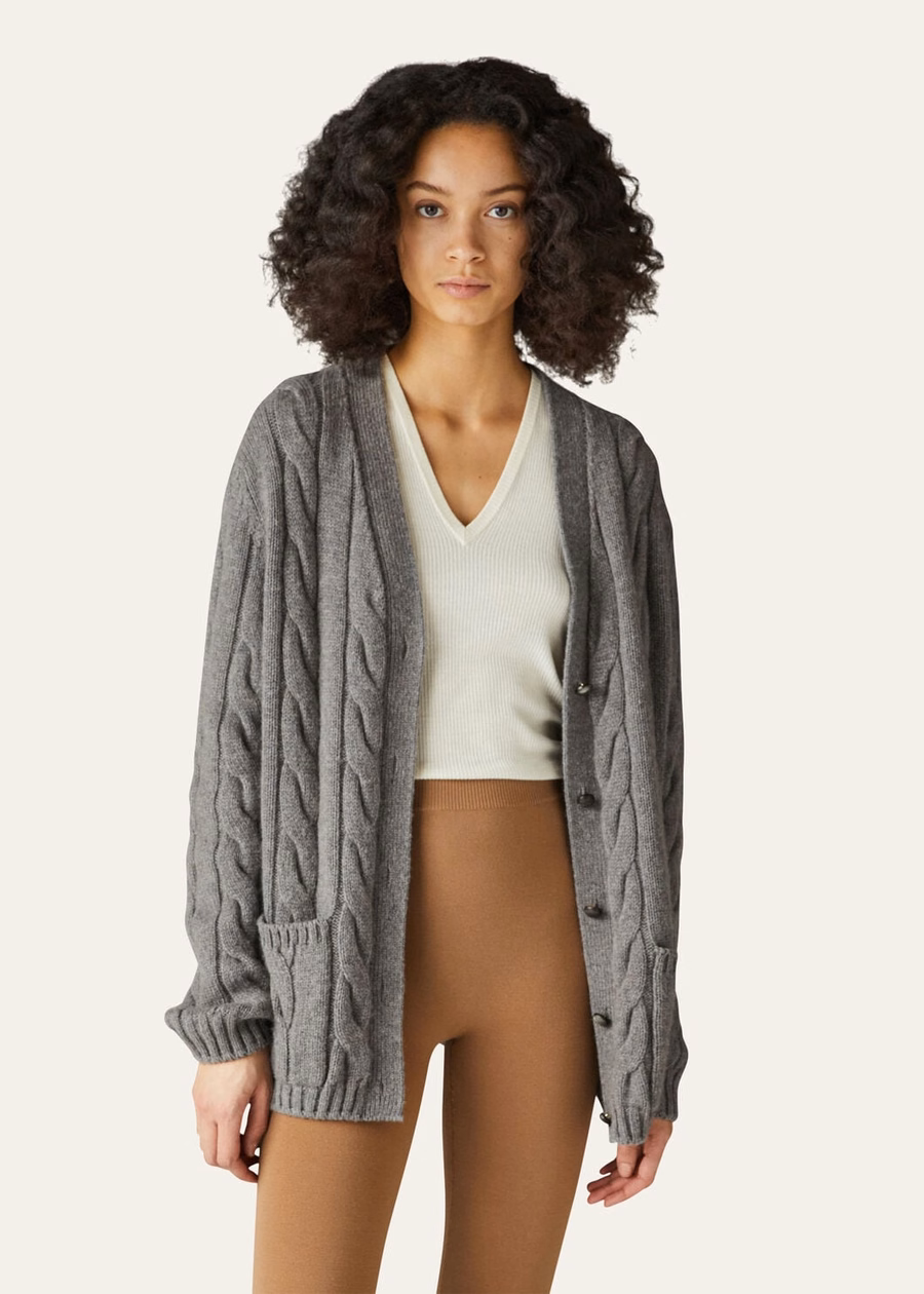 Cardigan Napier Baby Cashmere Coarsehair® Cayenne Melange/Mar do Norte