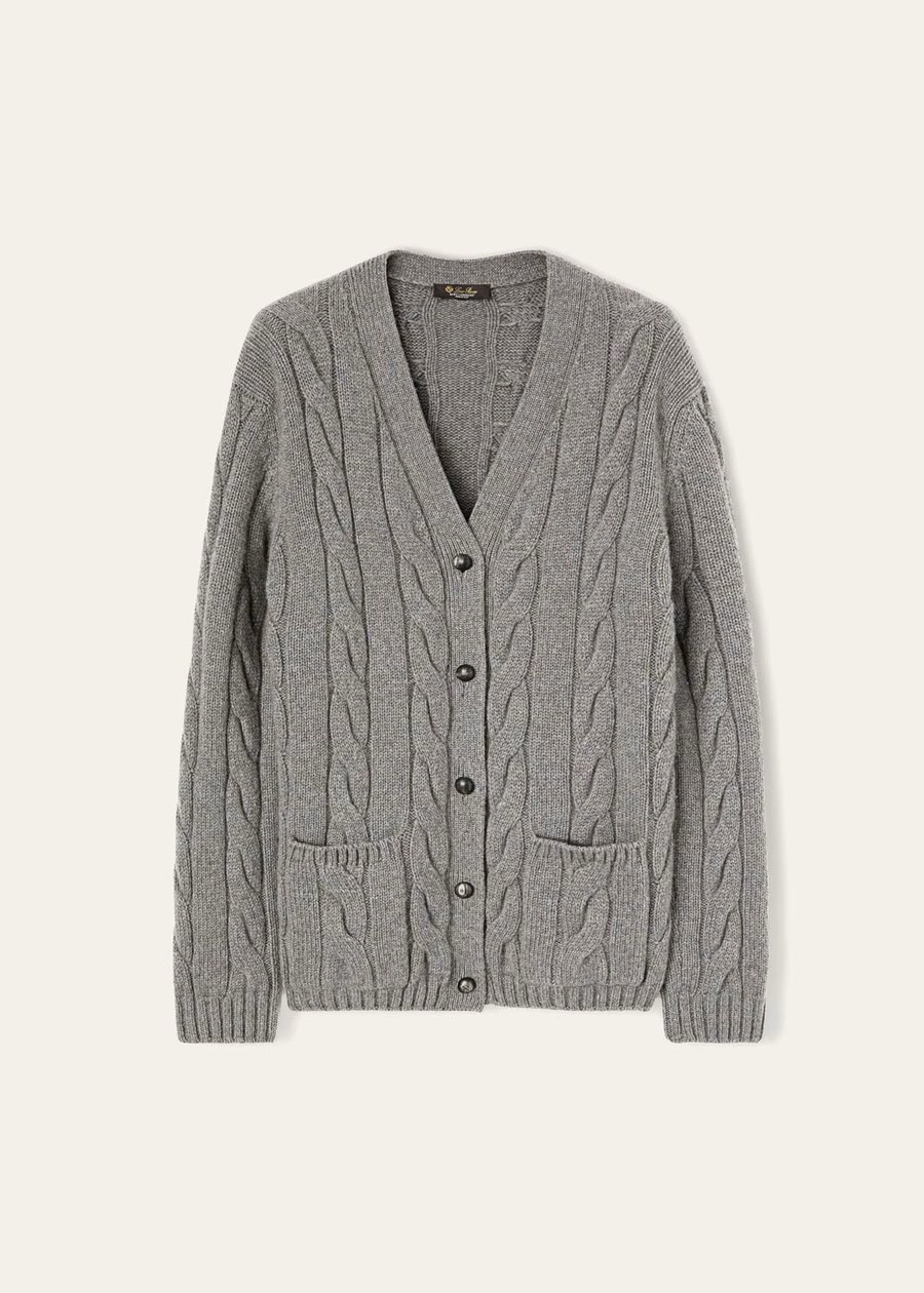 Cardigan Napier Baby Cashmere Coarsehair® Cayenne Melange/Mar do Norte