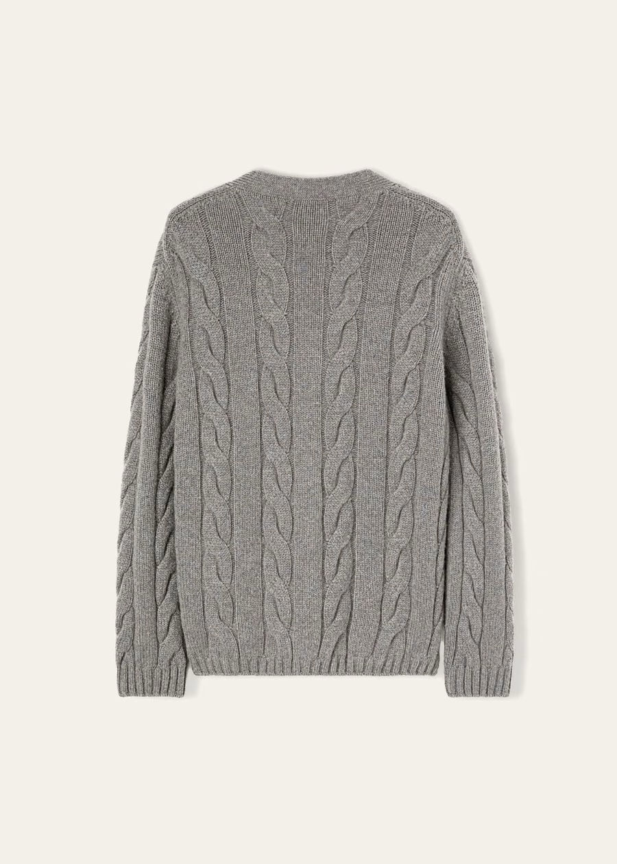 Cardigan Napier Baby Cashmere Coarsehair® Cayenne Melange/Mar do Norte